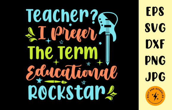Teacher Rockstar SVG for Crafts & Graphics