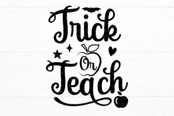 Trick or Teach Halloween Witch Teacher Graphics for Crafts